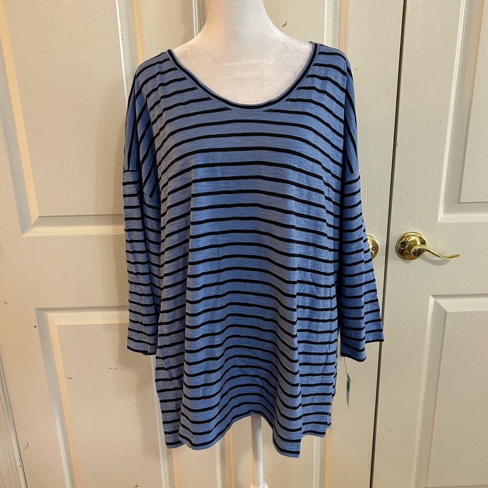 NWT Talbots blue striped tee, 3X